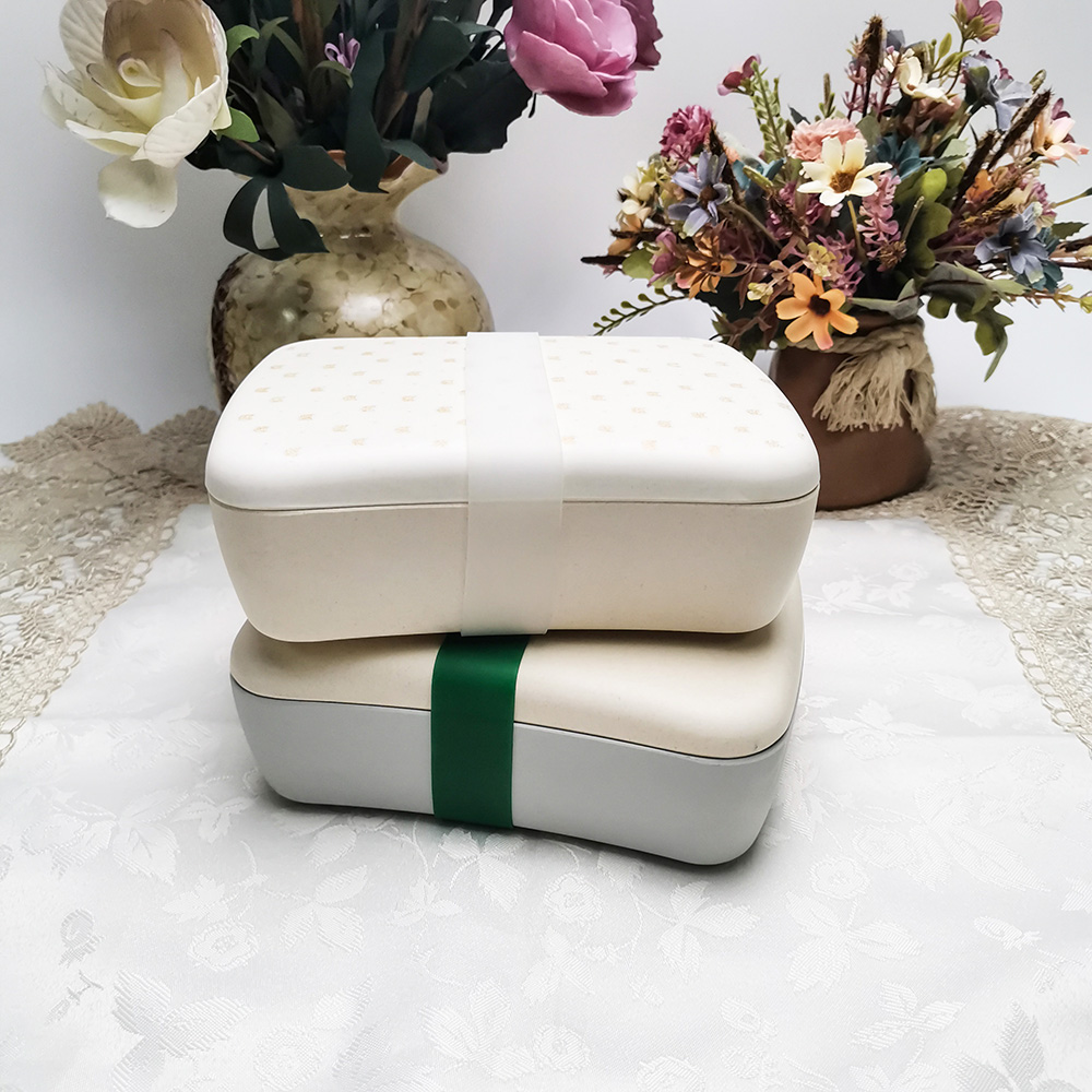 กล่องอาหารกลางวัน Bento สี่เหลี่ยมจัตุรัสย่อยสลายได้ทางชีวภาพสีที่กำหนดเอง